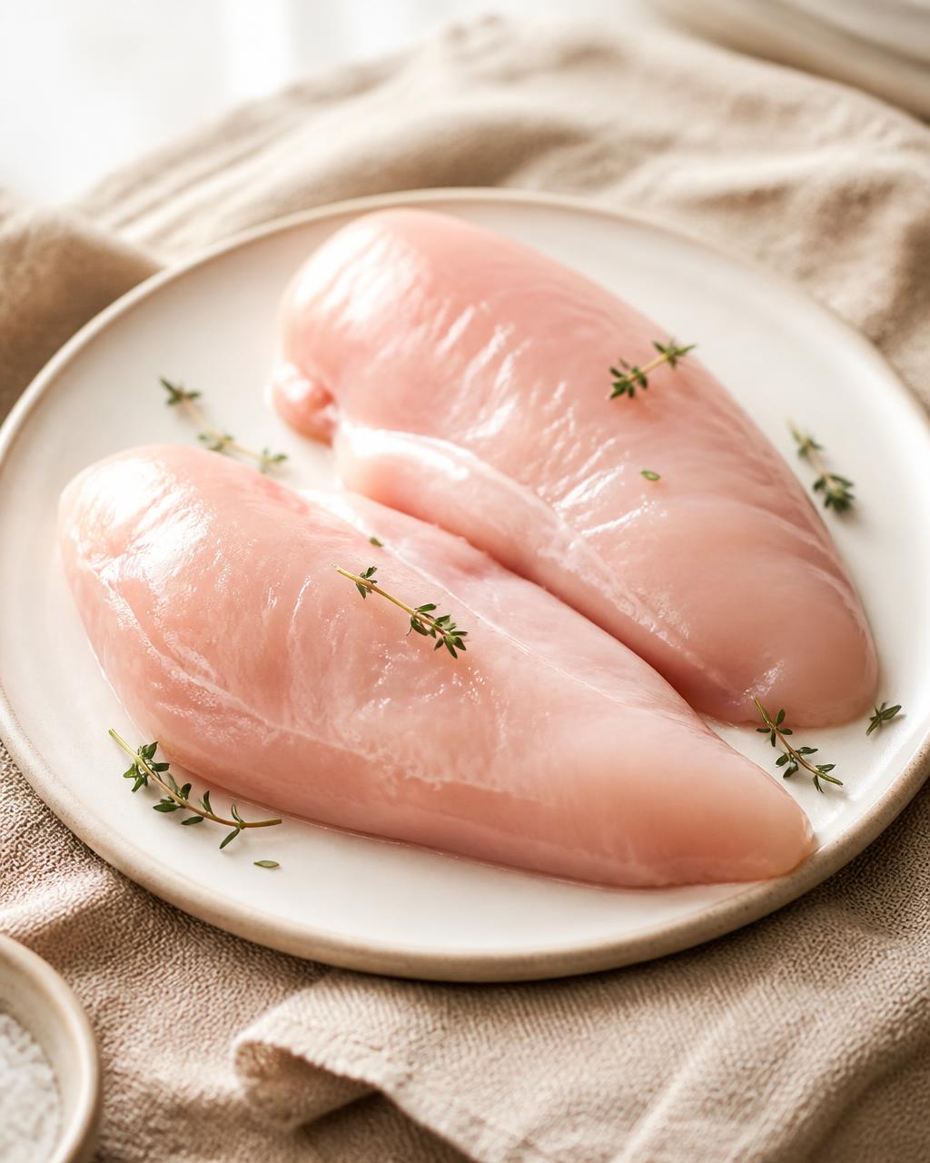 Fresh chicken breast used as the single ingredient in Native Tails Chicken Jerky