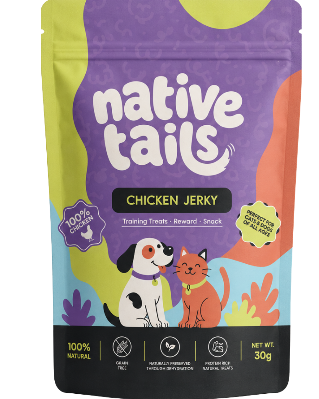 Chicken Jerky pouch - front view